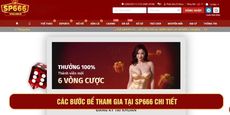 Thực hiện các bước để tham gia SP666 thành công